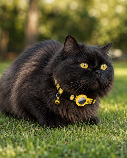 Cat Airtag Holder Collar Breakaway Reflective Strips Adjustable Kitten Collar Waterproof Cat Bell Collar Pet Air Tag Case