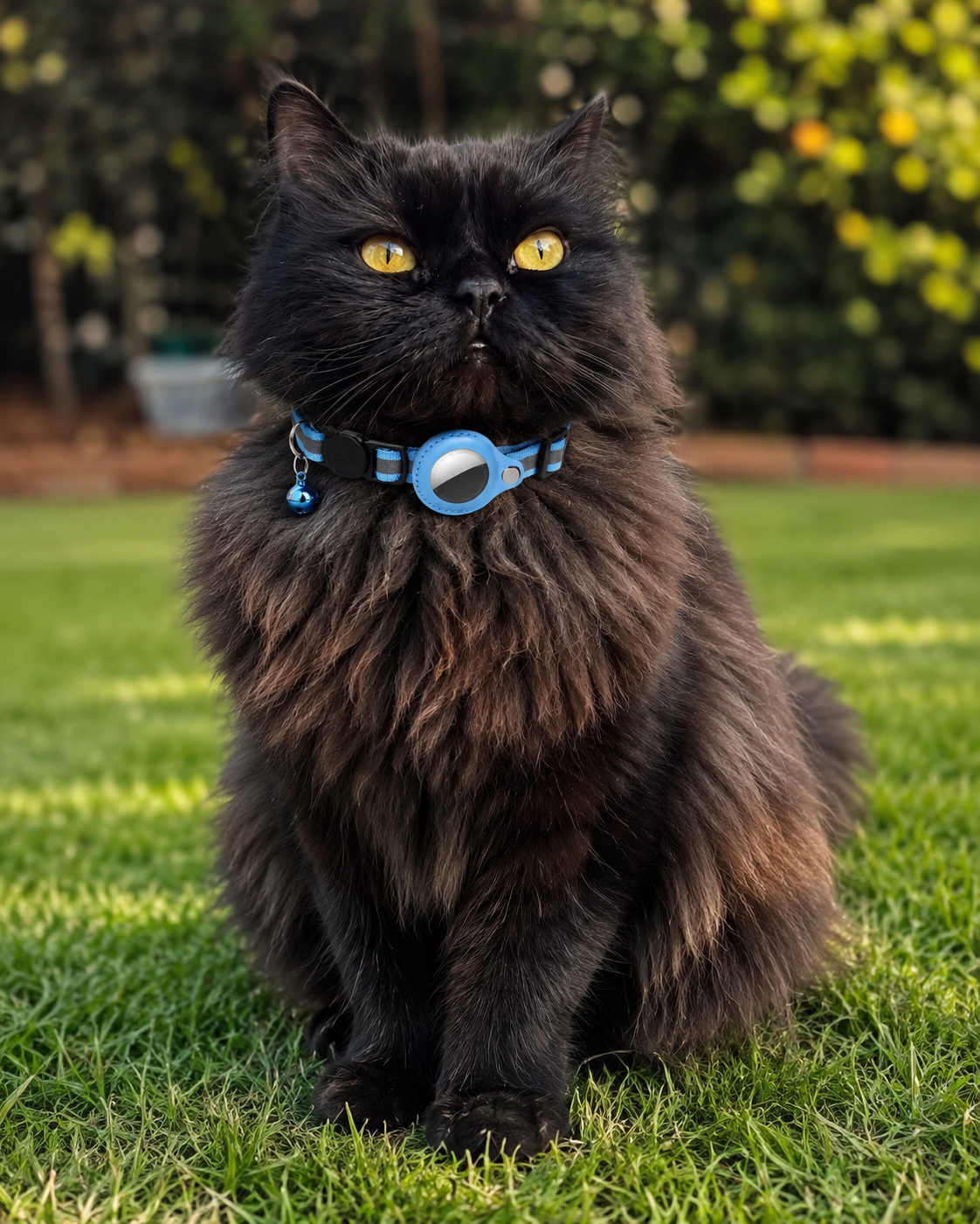 Cat Airtag Holder Collar Breakaway Reflective Strips Adjustable Kitten Collar Waterproof Cat Bell Collar Pet Air Tag Case