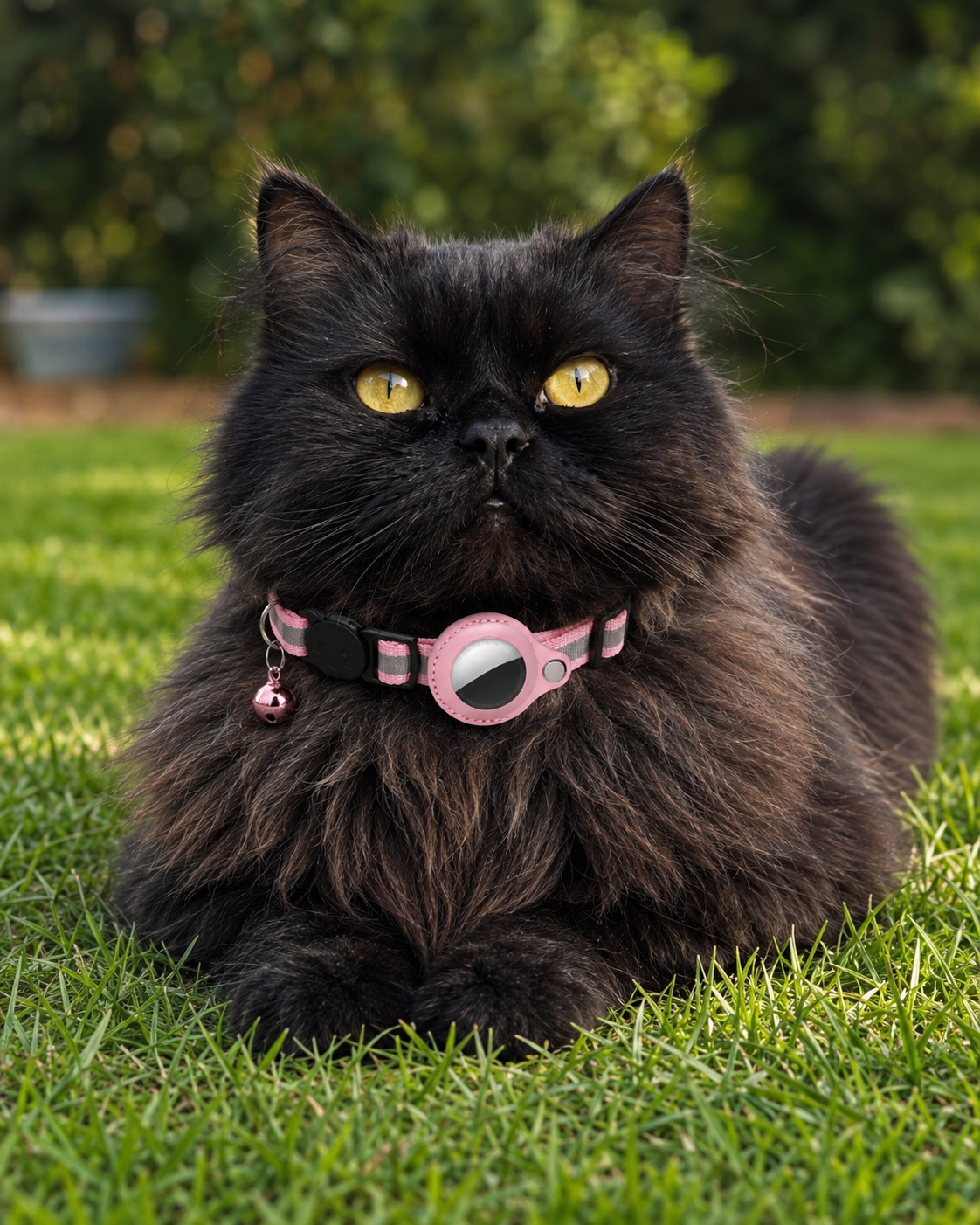 Cat Airtag Holder Collar Breakaway Reflective Strips Adjustable Kitten Collar Waterproof Cat Bell Collar Pet Air Tag Case