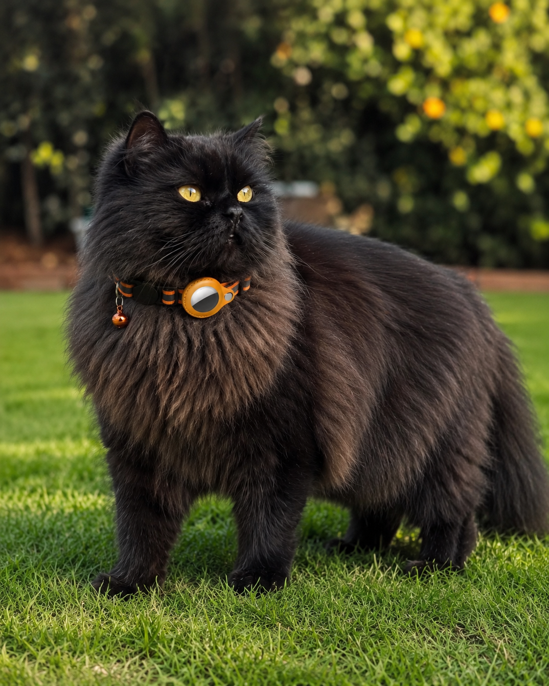 Cat Airtag Holder Collar Breakaway Reflective Strips Adjustable Kitten Collar Waterproof Cat Bell Collar Pet Air Tag Case